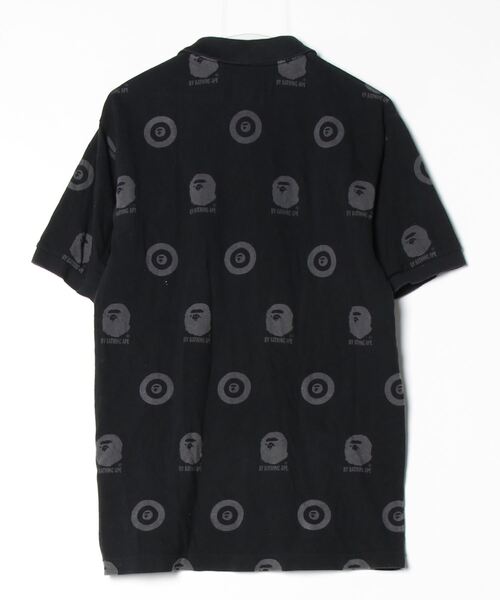 【新品・未使用】A BATHING APE 半袖ポロシャツ 黒 L A BATHING APE（アベイシングエイプ） 半袖ポロシャツ LARGE ブラック