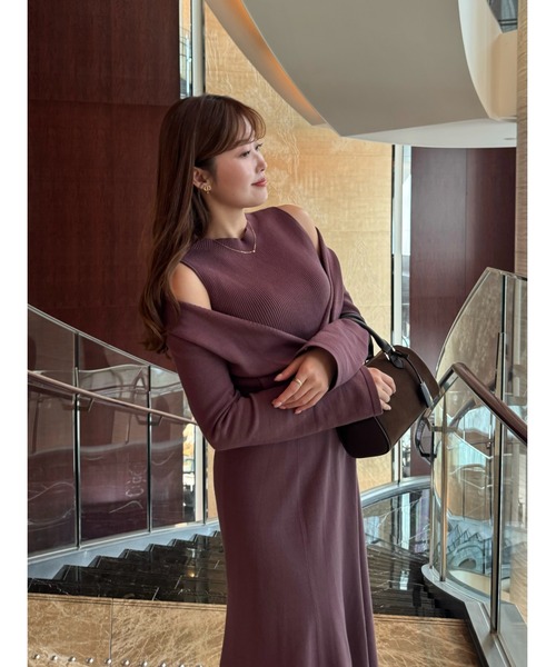 「Her lip to」 ニットワンピース M ブラウン レディース_画像8