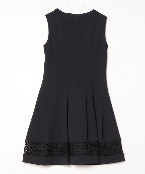 「M-premier BLACK」 レースノースリーブワンピース 36 ネイビー レディース_画像2