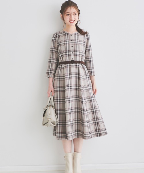 「LAISSE PASSE」 7分袖ワンピース MEDIUM ネイビー レディース_画像6