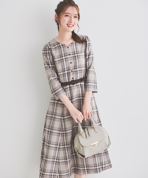 「LAISSE PASSE」 7分袖ワンピース MEDIUM ネイビー レディース_画像7
