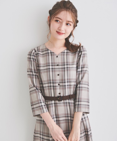 「LAISSE PASSE」 7分袖ワンピース MEDIUM ネイビー レディース_画像8