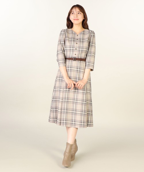「LAISSE PASSE」 7分袖ワンピース MEDIUM ネイビー レディース_画像9