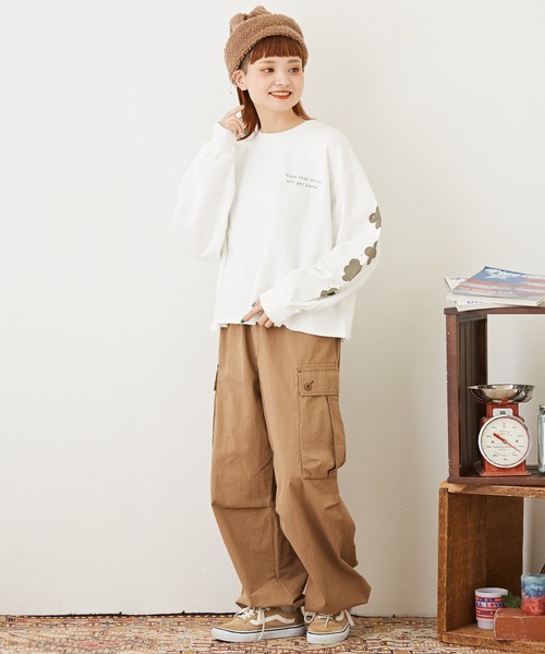「CUBE SUGAR」 スウェットカットソー M ベージュ レディース_画像5