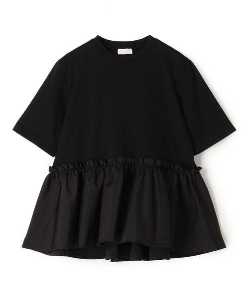 Ballsey ボールジィ ジャージコンビ ペプラムプルオーバー 黒　36 Ballsey（ボールジィ） tシャツ 半袖 「WEB限定」ジャージーコンビ