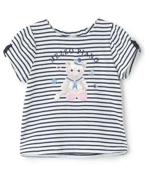 mezzo piano tシャツ ウサギ・ネコ マリン半袖Tシャツ「接触冷感