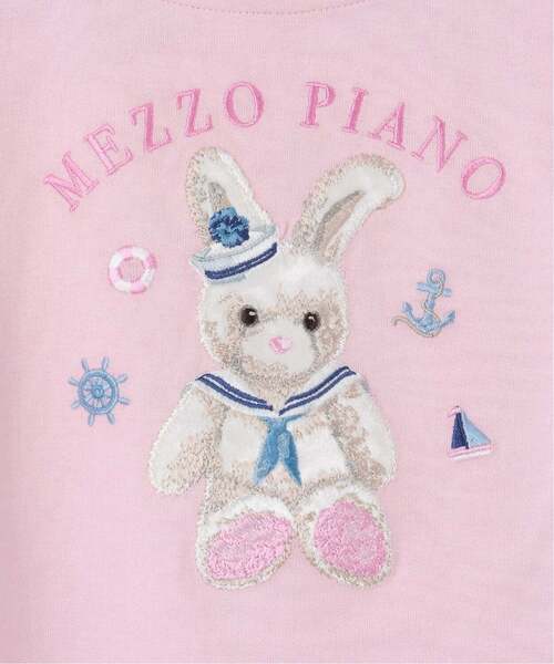 mezzo piano tシャツ ウサギ・ネコ マリン半袖Tシャツ「接触冷感