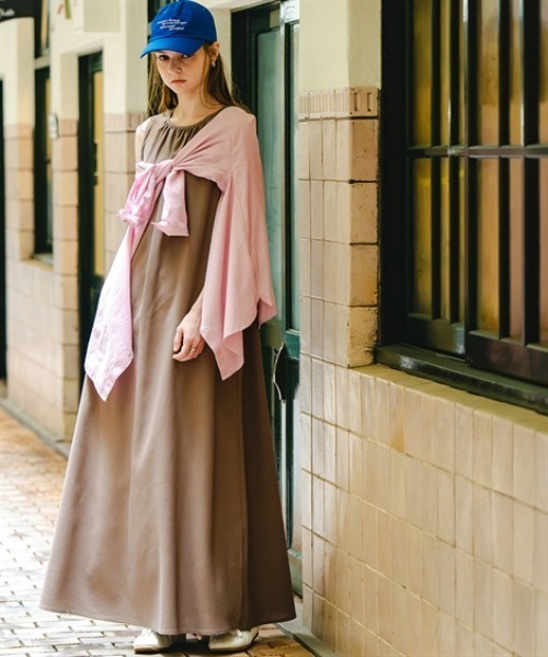 Maison INNESS ワンピース 夏 リネンブレンドフレアボリューム