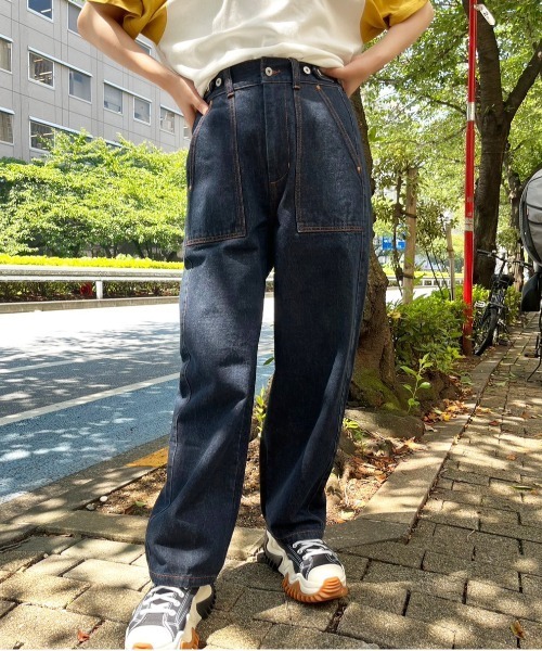 「DOUBLE NAME」 デニムパンツ FREE サックスブルー レディース_画像6