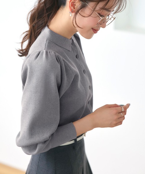 「RUIRUE BOUTIQUE」 ニットカーディガン M ブラック レディース_画像5