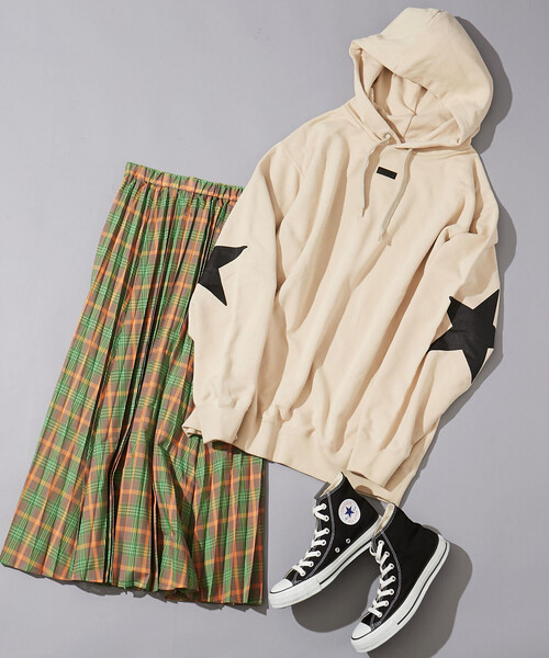 「CONVERSE TOKYO」 プルオーバーパーカー MEDIUM ベージュ メンズ_画像5