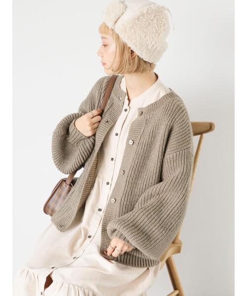 「ehka sopo」 長袖ワンピース F ベージュ レディース_画像5