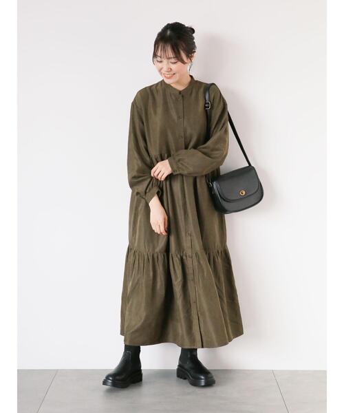「ehka sopo」 長袖ワンピース F ベージュ レディース_画像8