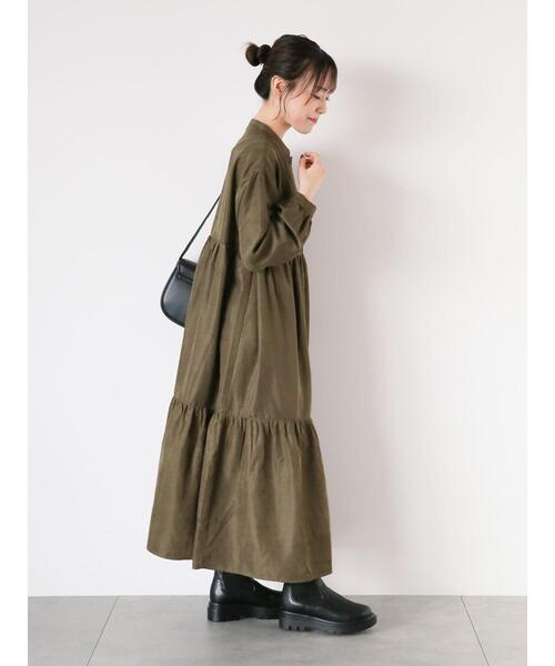 「ehka sopo」 長袖ワンピース F ベージュ レディース_画像9