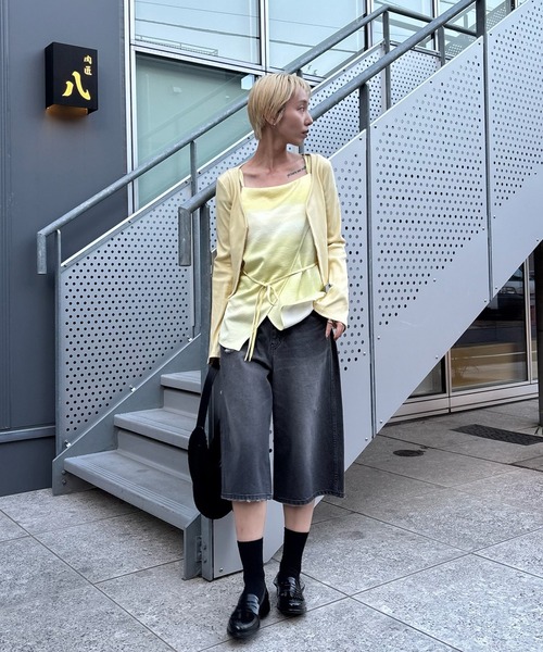 Ameri VINTAGE - ameri vintage ♡MEDI SWAY RIB KNIT Ameri（アメリ） カーディガン 夏 MEDI FRONT HOOK RIB CARDIGAN