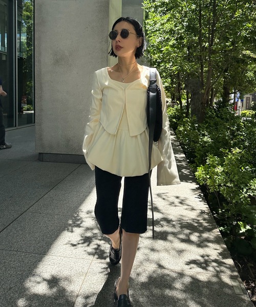Ameri（アメリ） カーディガン 夏 MEDI FRONT HOOK RIB CARDIGAN
