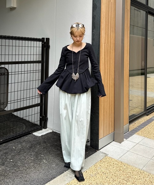 Ameri（アメリ） カーディガン 夏 MEDI FRONT HOOK RIB CARDIGAN
