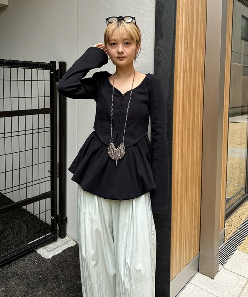 完売カラーameri 新作カーディガン Ameri（アメリ） カーディガン 夏 MEDI FRONT HOOK RIB CARDIGAN