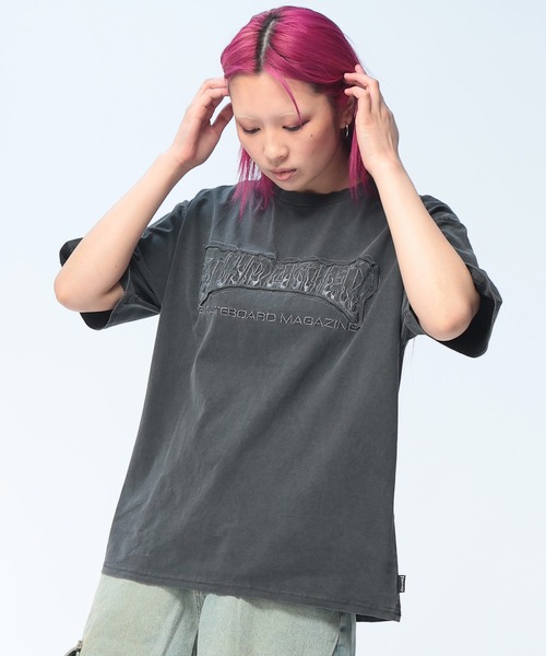 THRASHER（スラッシャー） tシャツ ダメージ加工 Tシャツ 半袖 綿100