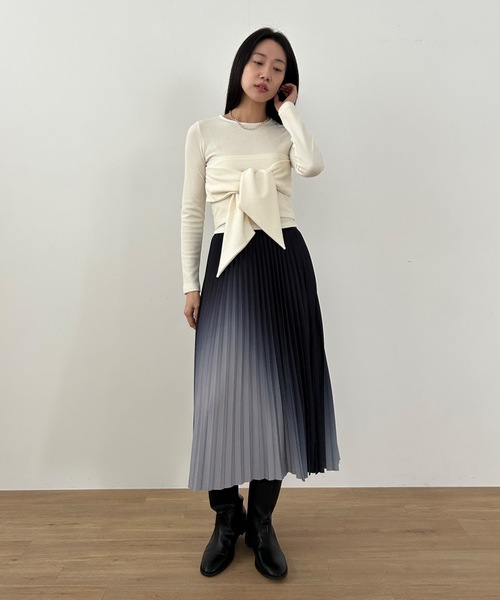 「Didot.showroom」 プリーツスカート FREE グレー レディース_画像3