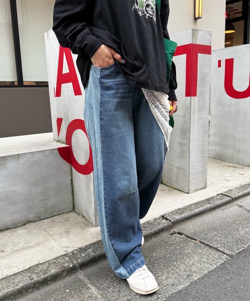 「DOUBLE NAME」 デニムパンツ FREE ブラック レディース_画像2