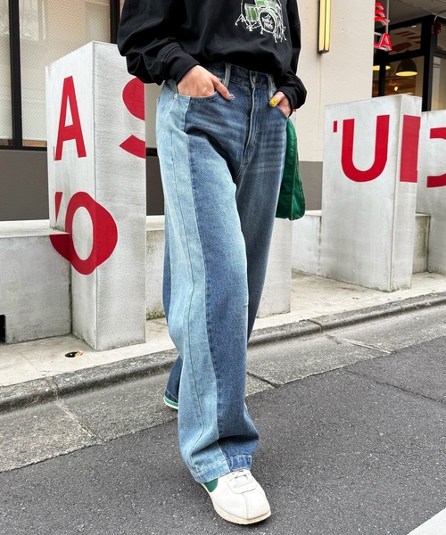 「DOUBLE NAME」 デニムパンツ FREE ブラック レディース_画像5