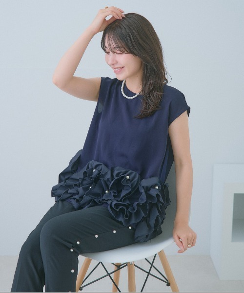 tシャツ リュスクフリルパールトップス レディース | Neige | 02