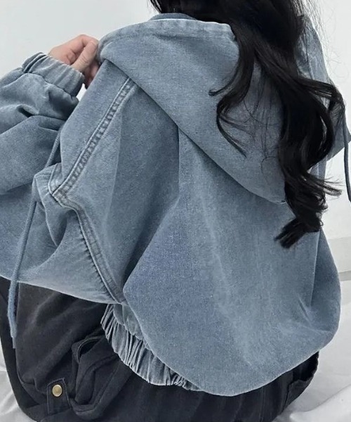 「SHEENA」 ジップアップパーカー M ブラック レディース_画像5