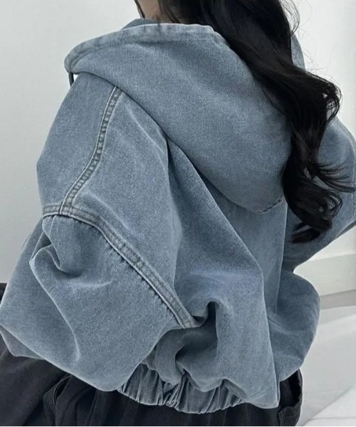 「SHEENA」 ジップアップパーカー M ブラック レディース_画像6