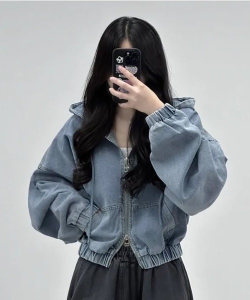「SHEENA」 ジップアップパーカー M ブラック レディース_画像7