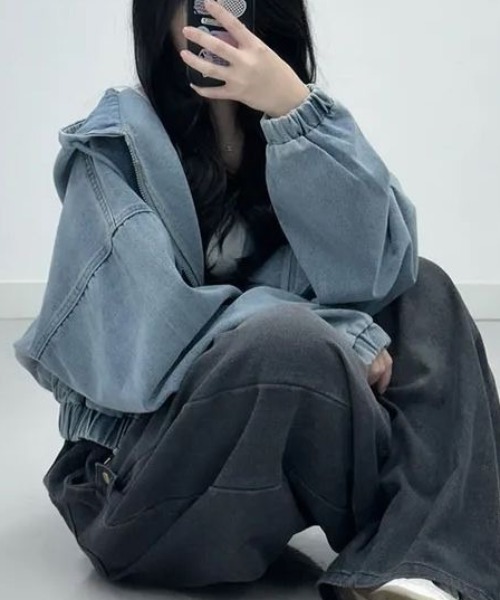 「SHEENA」 ジップアップパーカー M ブラック レディース_画像9