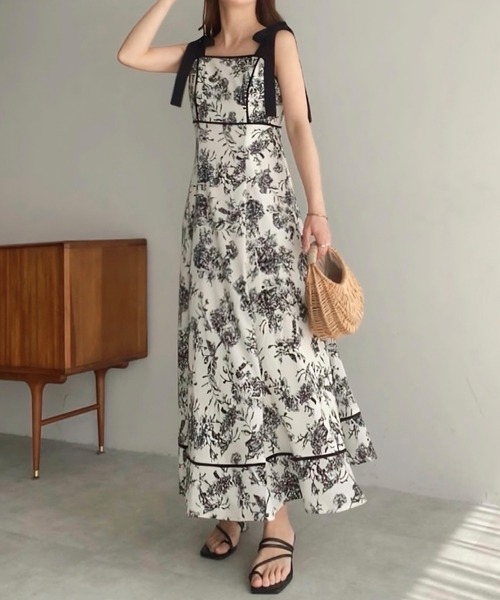 「junoah」 キャミソールワンピース MEDIUM ブルー レディース_画像4
