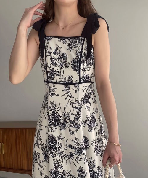 「junoah」 キャミソールワンピース MEDIUM ブルー レディース_画像6
