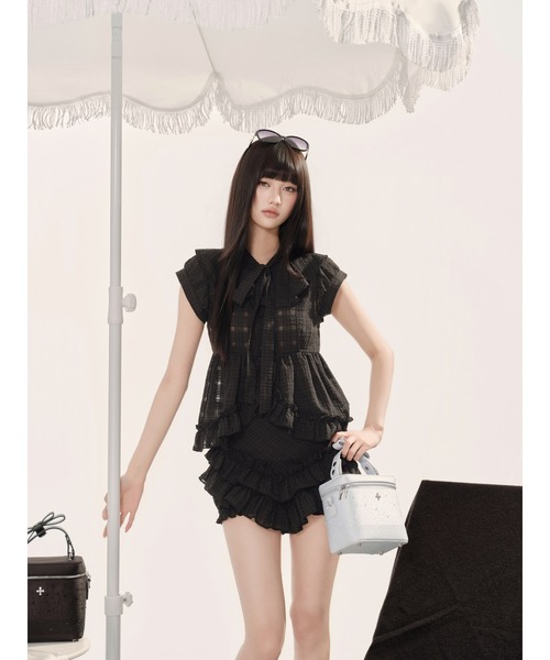 andwang Tiered Frill Bloomers ミニスカート 黒 ANDWANG スカート Tiered Frill Bloomers : ZOZOTOWN Yahoo!店 - 通販