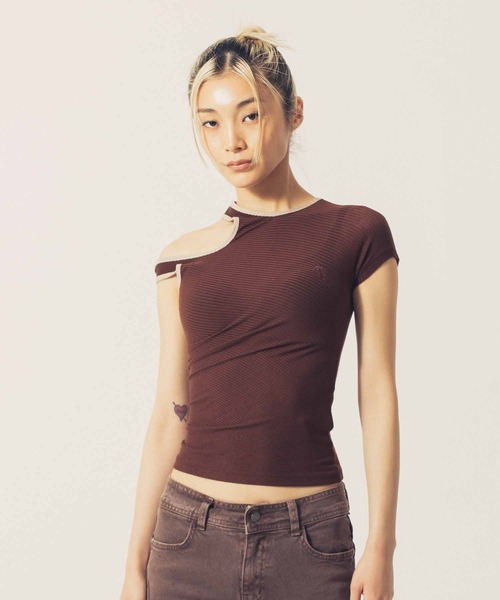 tシャツ THE OPEN PRODUCT ONE SHOULDER CUT-OUT TOP GTO222TS007 レディース