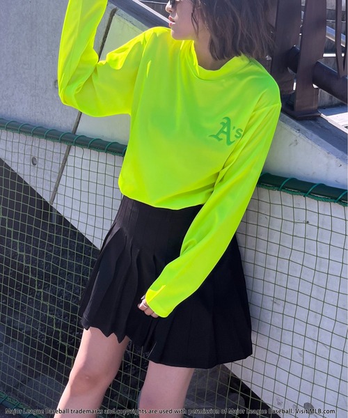 tシャツ 「MLB/Oakland Athletics」モックネック長袖Tシャツ レディース メンズ