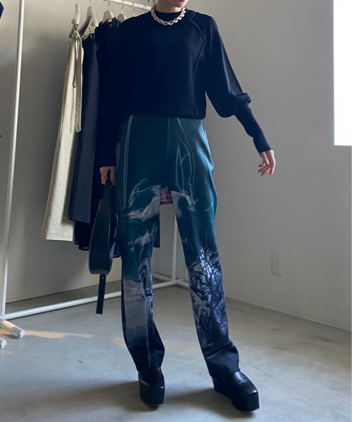 ニット セーター SWITCHING RIB KNIT TOP レディース
