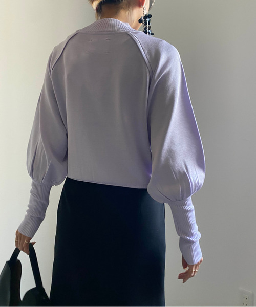 ニット セーター SWITCHING RIB KNIT TOP レディース