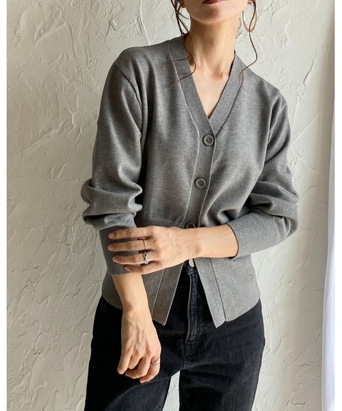 She's Closet カーディガン ボリュームスリーブショート丈Vネック