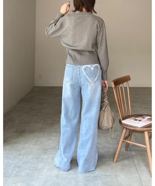 She's Closet カーディガン ボリュームスリーブショート丈Vネック