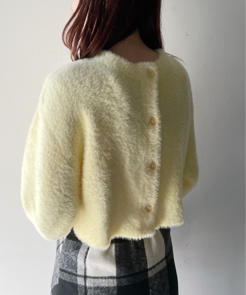 スワンカーディガン one way（ワンウェイ） カーディガン ミンクフェザーショート