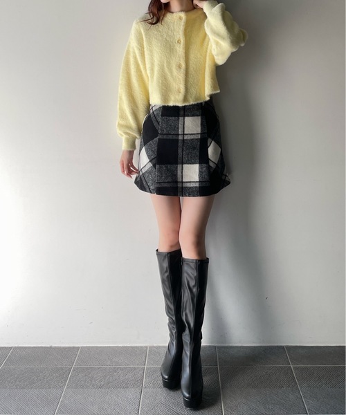 one way（ワンウェイ） カーディガン ミンクフェザーショート