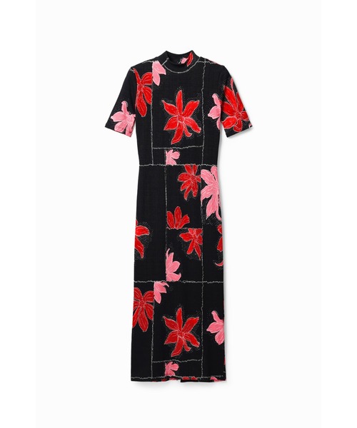 Desigual（デシグアル） ワンピース 花柄 リブ編み ミディワンピース