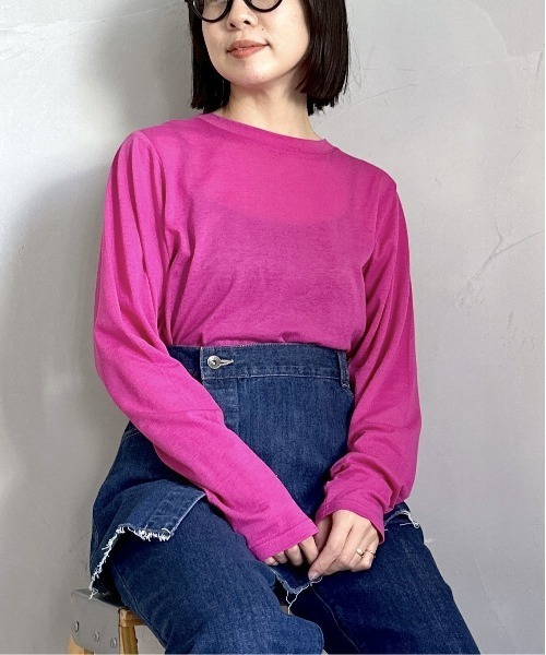 tシャツ シアーレイヤードロンTee レディース 袖シアーレイヤードロンTEE（Tシャツ／カットソー）｜B.C STOCK