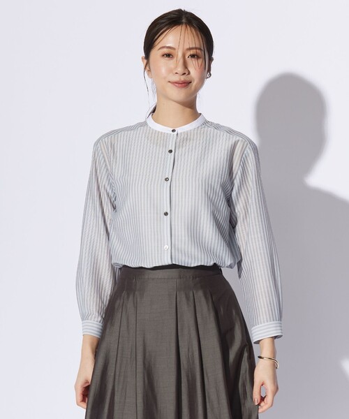 tシャツ シアーピンストライプ カットソー レディース tシャツ シアーピンストライプ カットソー レディース