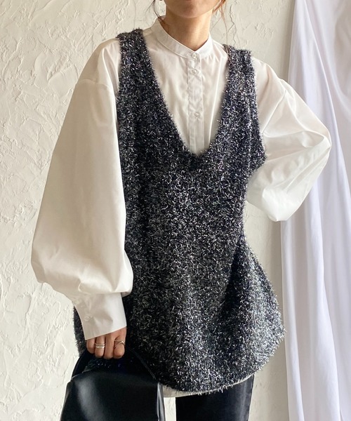 SEEALL シーオール V NECK GILLET ニットベスト ジレ - メルカリ