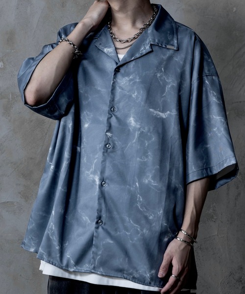 MASU MARBLE PRINT SHIRTS マーブルプリントシャツ