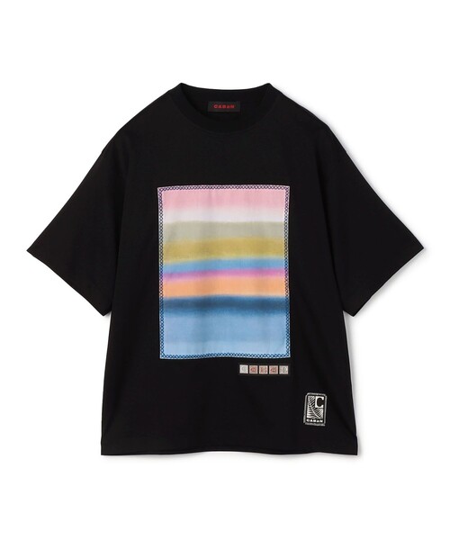 CABaN tシャツ スビンコットン グラデーションプリントTシャツ