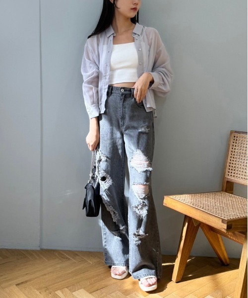 Omekashi マルチウェイシアーノーカラーシャツ シアーシャツ | Omekashi(オメカシ)レディース | PAL CLOSET(パル