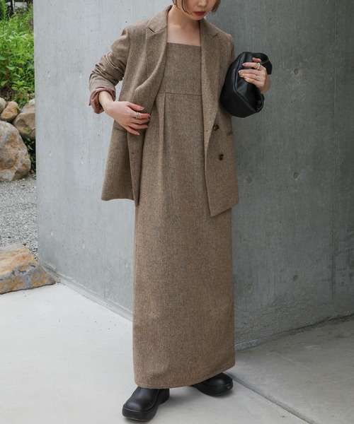 ジャケット テーラードジャケット ツイードダブルジャケット